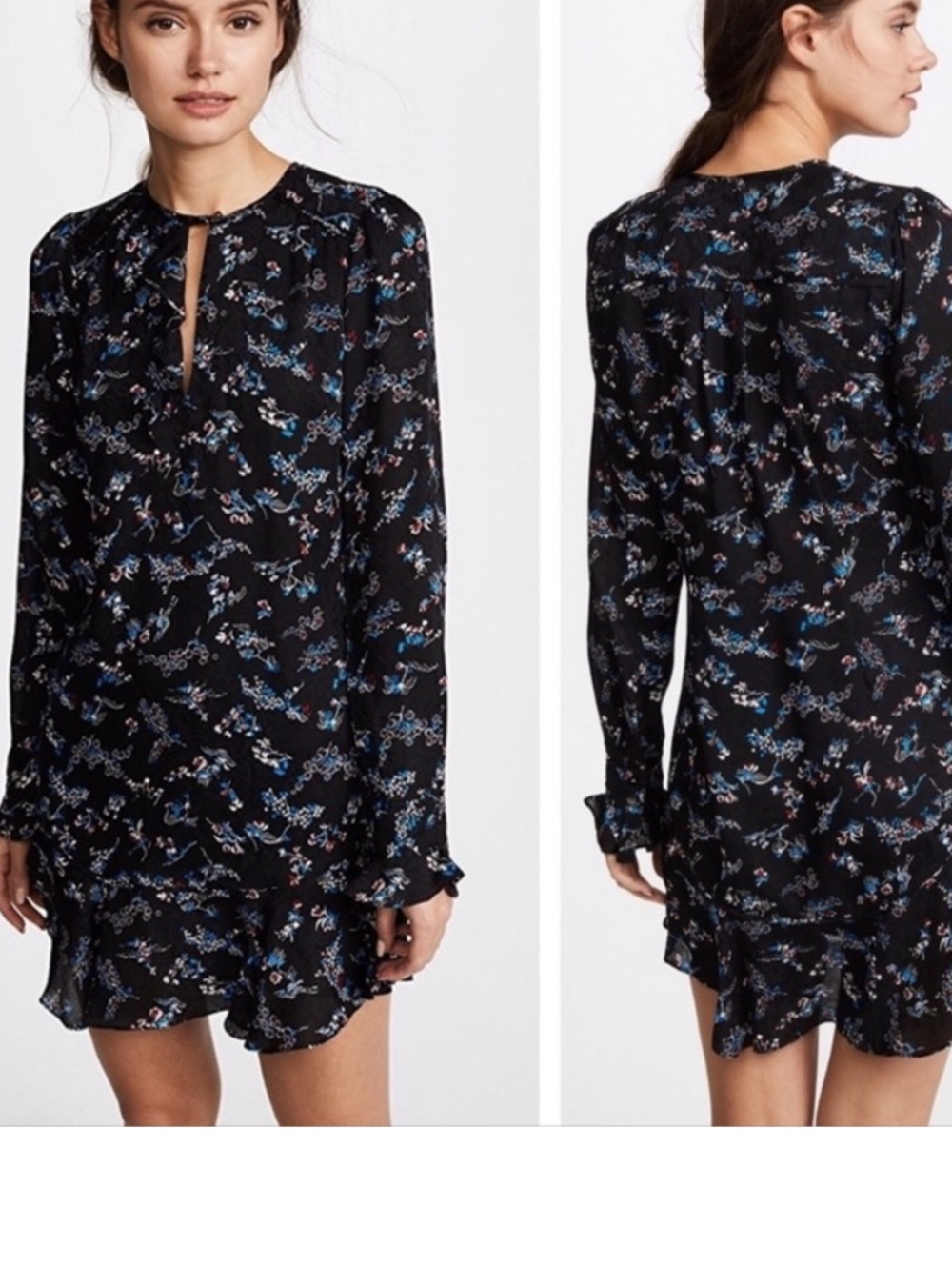 Veronica beard Preston silk jacquard floral print ruffled mini dress sz 8